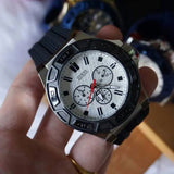 Guess Force Analog Quartz White Dial Black Rubber Strap Watch For Men - W0674G3 Authentic Buy Shop Now