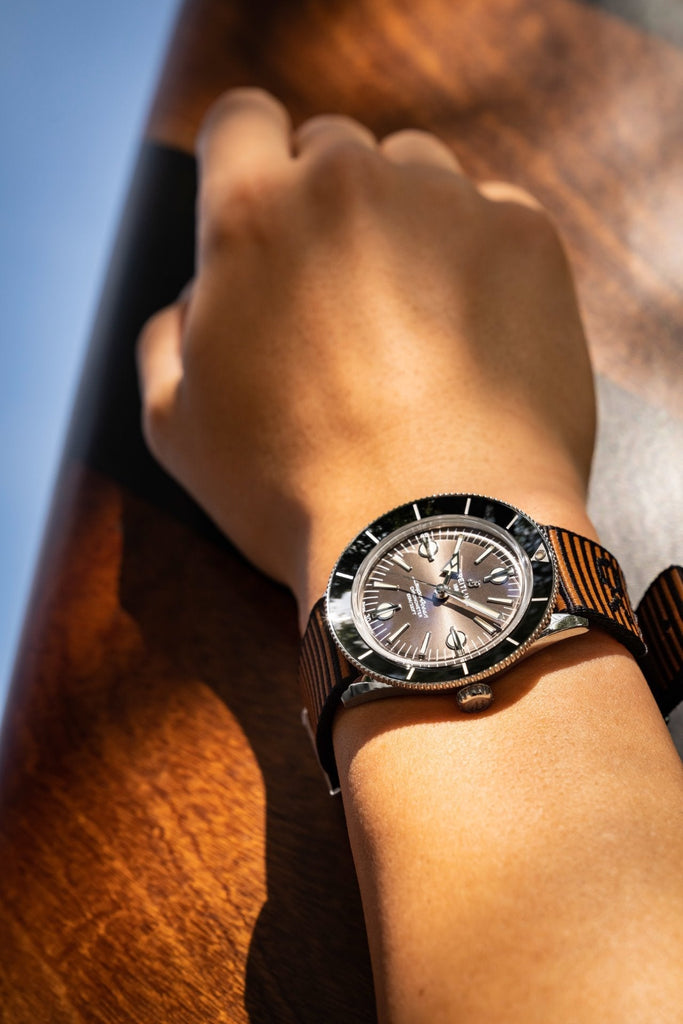Breitling Superocean Heritage '57 Outerknown Brown Dial Brown NATO Strap Watch for Men - A103703A1Q1W1 Authentic Buy Shop Now
