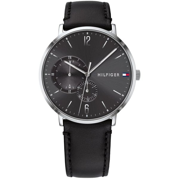 Tommy Hilfiger Brooklyn Black Dial Black Leather Strap Watch for Men - 1791509 Authentic Buy Shop Now