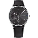 Tommy Hilfiger Brooklyn Black Dial Black Leather Strap Watch for Men - 1791509 Authentic Buy Shop Now