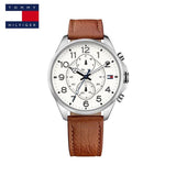 Tommy Hilfiger Dean Quartz Multifunction White Dial Brown Leather Strap Watch for Men - 1791274 Authentic Buy Shop Now