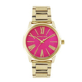 Michael Kors Hartman Quartz Pink Dial Gold Steel Strap Watch For Women - MK3520 Authentic Buy Shop Now