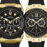 Guess Legacy Black Dial Black Rubber Strap Watch for Men - W1049G5 Authentic Buy Shop Now