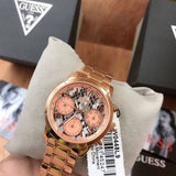 Guess Mini Sunrise Quartz Rose Gold Dial Rose Gold Steel Strap Watch For Women - W0448L9 Authentic Buy Shop Now