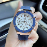 Guess Athena White Dial White Dial Blue Rubber Strap Watch For Women - GW0030L5 Authentic Buy Shop Now