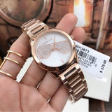 Michael Kors Hartman Analog White Dial Rose Gold Steel Strap Watch For Women - MK3673 Authentic Buy Shop Now