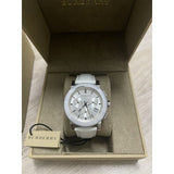 Burberry City Chronograph White Dial White Leather Strap Watch For Women - BU9701 Authentic Buy Shop Now