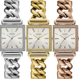 Guess Vanity Diamonds Silver Dial Gold Steel Strap Watch for Women - W1030L2 Authentic Buy Shop Now