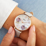 Fossil Jacqueline Mother of Pearl Dial Grey Leather Strap Watch for Women - ES4672 Authentic Buy Shop Now
