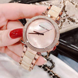 Michael Kors Parker Mother of Pearl Pink Dial Two Tone Steel Strap Watch for Women - MK6402 Authentic Buy Shop Now