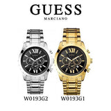 Guess Chronograph Black Dial Silver Steel Strap Watch for Men - W0193G2 Authentic Buy Shop Now