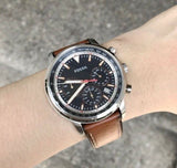 Fossil Goodwin Chronograph Blue Dial Brown Leather Strap Watch for Men - FS5414 Authentic Buy Shop Now