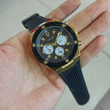 Guess Poseidon Chronograph Black Dial Black Rubber Strap Watch for Men - GW0057G1 Authentic Buy Shop Now