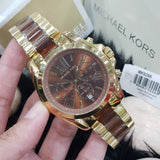 Michael Kors Bradshaw Chronograph Burgundy Dial Two Tone Steel Strap For Women - MK6269 Authentic Buy Shop Now