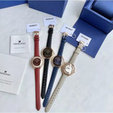 Swarovski Crystalline Aura Black Dial Black Leather Strap Watch for Women - 5558634 Authentic Buy Shop Now