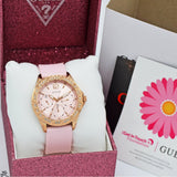 Guess Sparkling Diamonds Pink Dial Pink Rubber Strap Watch for Women - W0032L9 Authentic Buy Shop Now