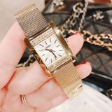 Guess Nouveau Diamonds Gold Dial Gold Mesh Bracelet Watch for Women - W0127L2 Authentic Buy Shop Now