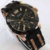 Guess Oasis Black Dial Two Tone Steel Strap Watch for Men - W0366G3 Authentic Buy Shop Now