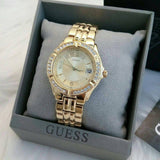Guess Dazzling Diamonds Gold Dial Gold Steel Strap Watch for Women - W85110L1 Authentic Buy Shop Now