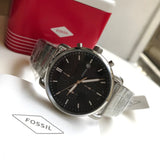 Fossil The Commuter Black Dial Silver Steel Strap Watch for Men - FS5399 Authentic Buy Shop Now