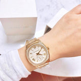 Michael Kors Byrn Quartz Gold Dial Gold Steel Strap Watch For Women - MK6134 Authentic Buy Shop Now