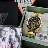 Guess BFF Multifunction Black Dial Gold Steel Strap Watch for Women - W0231L3 Authentic Buy Shop Now