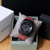 Guess Legacy Black Dial Red Silicone Strap Watch for Men - W1049G6 Authentic Buy Shop Now