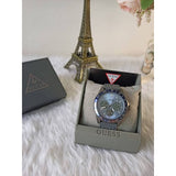 Guess Odyssey Blue Dial Grey Rubber Strap Watch For Men - W1108G6 Authentic Buy Shop Now