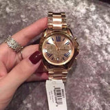Michael Kors Bradshaw Chronograph Rose Gold Dial Rose Gold Steel Strap Watch For Women - MK6321 Authentic Buy Shop Now