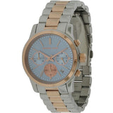 Michael Kors Runway Chronograph Blue Dial Two Tone Steel Strap Watch For Women - MK6166 Authentic Buy Shop Now