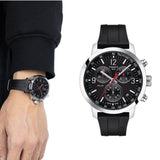 Tissot PRC 200 Chronograph Black Dial Black Rubber Strap Watch for Men - T114.417.17.057.00 Authentic Buy Shop Now