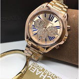 Michael Kors Bradshaw Chronograph Rose Gold Dial Rose Gold Steel Strap Watch For Women - MK6321 Authentic Buy Shop Now