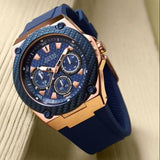Guess Zena Blue Dial Blue Silicone Strap Watch For Women - W1094L2 Authentic Buy Shop Now