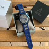 Guess Velocity Blue Dial Blue Rubber Strap Watch for Men - W0599G2 Authentic Buy Shop Now