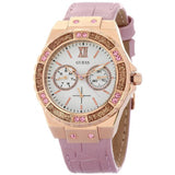 Guess Limelight Quartz Analog White Dial Pink Leather Strap Watch For Women - W0775l3 Authentic Buy Shop Now