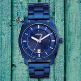 Fossil Machine Blue Dial Blue Steel Strap Watch for Men - FS5231 Authentic Buy Shop Now