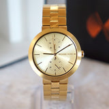 Michael Kors Garner Quartz Gold Dial Gold Steel Strap Watch For Women - MK6408 Authentic Buy Shop Now