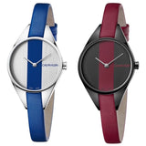 Calvin Klein Rebel Red Black Dial Red Leather Strap Watch for Women - K8P237U1 Authentic Buy Shop Now