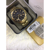 Fossil Grant Chronograph Black Dial Gold Steel Strap Watch for Men - FS4815 Authentic Buy Shop Now