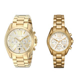 Michael Kors Bradshaw Chronograph White Dial Gold Steel Strap Watch For Women - MK6266 Authentic Buy Shop Now