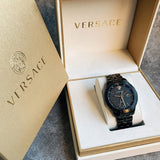 Versace Univers Quartz Black Dial Black Steel Strap Watch for Men - VEBK00618 Authentic Buy Shop Now