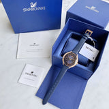 Swarovski Crystalline Aura Blue Dial Blue Leather Strap Watch for Women - 5519447 Authentic Buy Shop Now