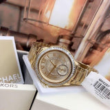 Michael Kors Madelyn Quartz Gold Dial Gold Steel Strap Watch For Women - MK6287 Authentic Buy Shop Now