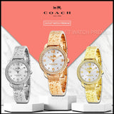 Coach Delancey Diamonds Silver Dial Gold Steel Strap Watch for Women - 14502354 Authentic Buy Shop Now