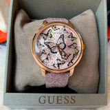Guess Mariposa Pink Dial Pink Leather Strap Watch for Women - GW0008L2 Authentic Buy Shop Now