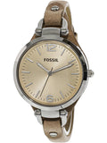 Fossil Georgia Bone Grey Dial Beige Leather Strap Watch for Women - ES2830 Authentic Buy Shop Now