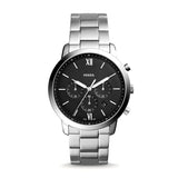 Fossil Neutra Chronograph Black Dial Silver Steel Strap Watch for Men - FS5384 Authentic Buy Shop Now