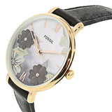 Fossil Jacqueline Mother of Pearl Dial Black Leather Strap Watch for Women - ES4535 Authentic Buy Shop Now