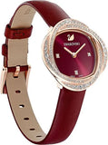 Swarovski Crystal Flower Red Dial Red Leather Strap Watch for Women - 5552780 Authentic Buy Shop Now
