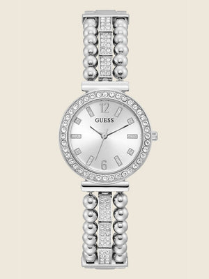 Guess Gala Diamonds Silver Dial Silver Steel Strap Watch for Women - GW0401L1 Authentic Buy Shop Now